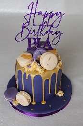 drip cake gold and purple